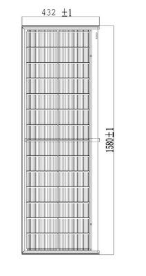 HJT CELLS 65W 70W 75W BIPV کاشی های خورشیدی مستطیل شیشه گرم شده سیاه پنل های خورشیدی PV UL لیست شده / گواهینامه CE