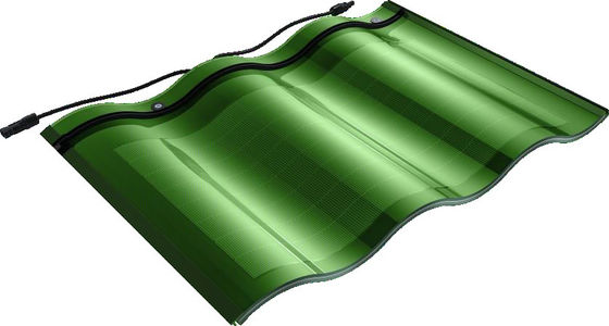 CIGS CELLS 18 W شیشه مستطیل سیاه گرم BIPV کاشی های خورشیدی UL IP67 آسان نصب