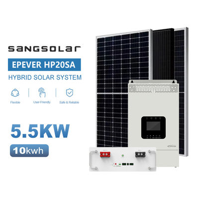 سیستم خورشیدی SANG برای خانه 3.5KW 5.5KW 48V 220V 230V با باتری لیتیوم 5kwh 10kwh 15kwh